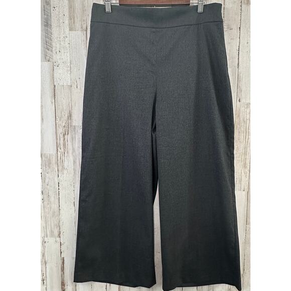 NWT Zara Wide Leg Pants XL Gray Side Zipper Cropped Minimalist Preppy Academia - Picture 1 of 9